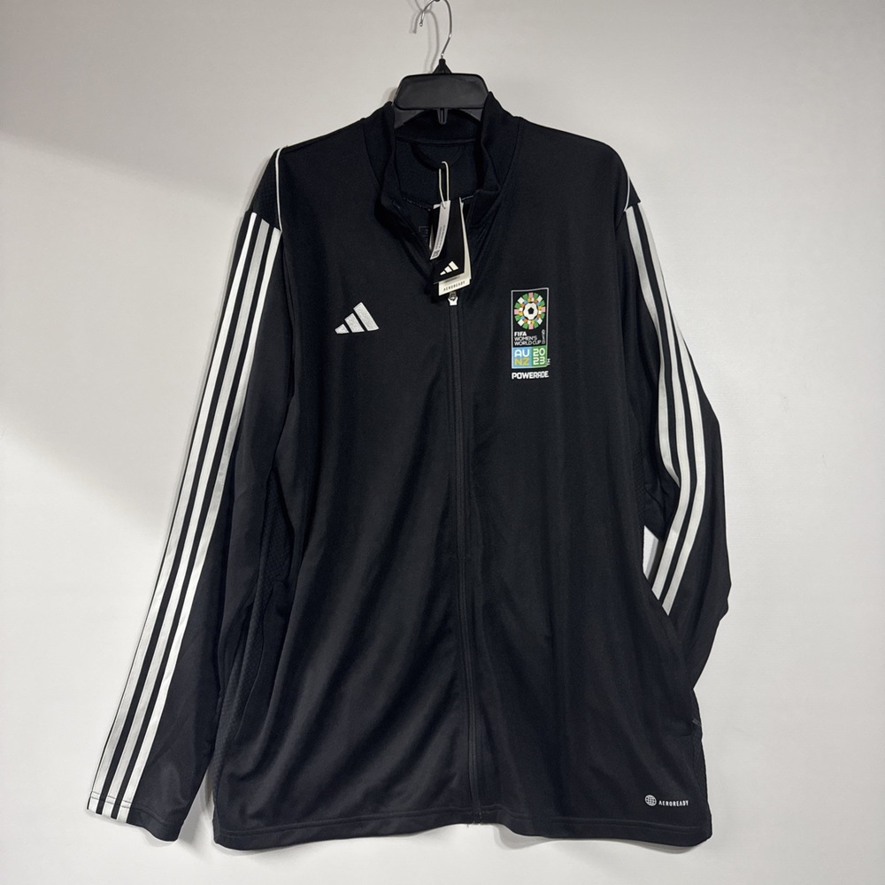 NWT Adidas Mens Zip Front Jacket FIFA Womens's World Cup 2023 Black Size 2XL